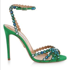 Aquazurra Tequila Embellished Suede Sandals